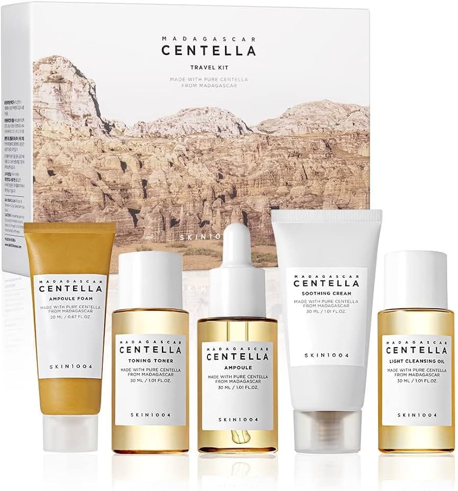 SKIN 1004 - Kit de Viaje - Ampolla, Tónico, Crema, Aceite Limpiador Madagascar Centella