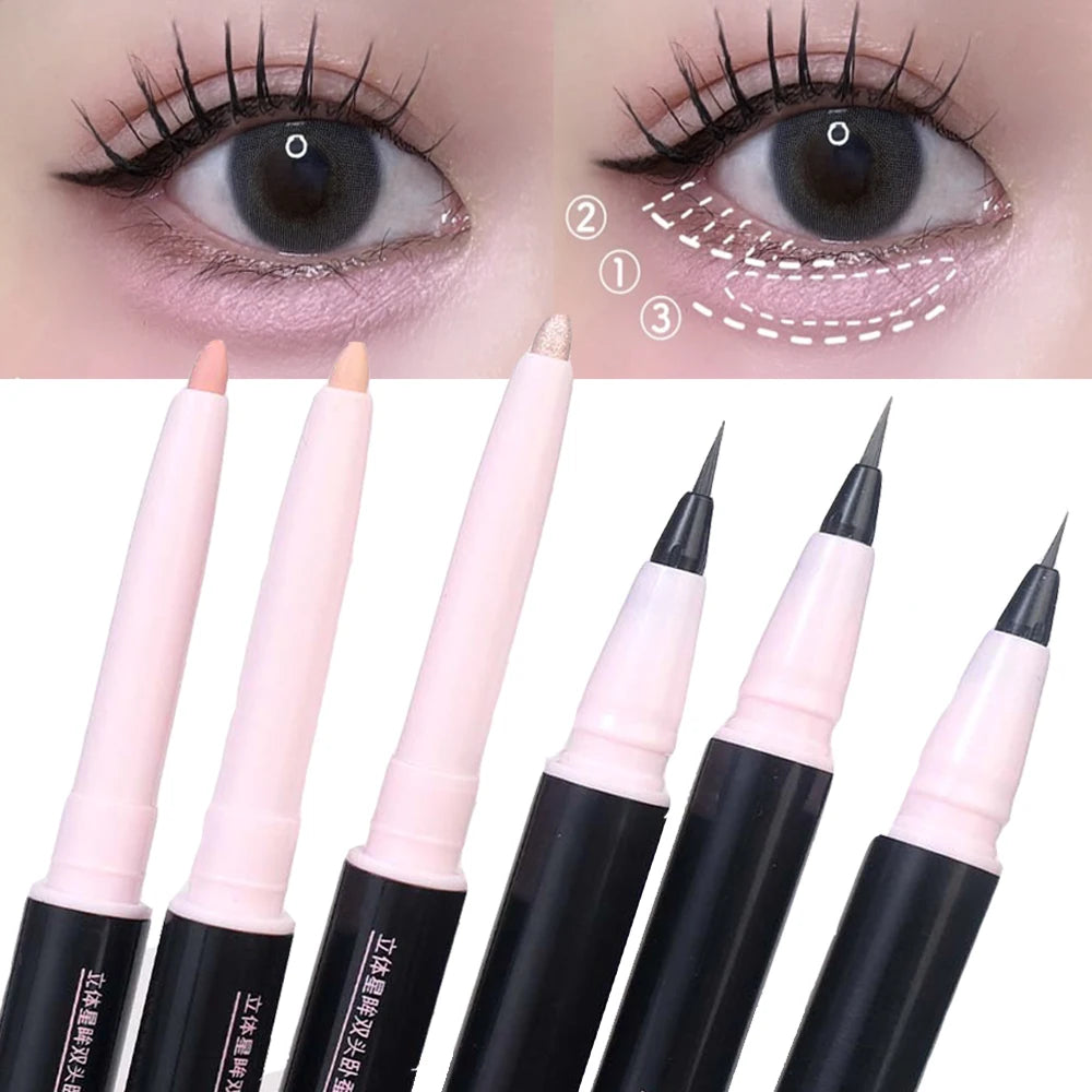 Lapiz Sombra de Ojos con iluminador - Double Pen Waterproof